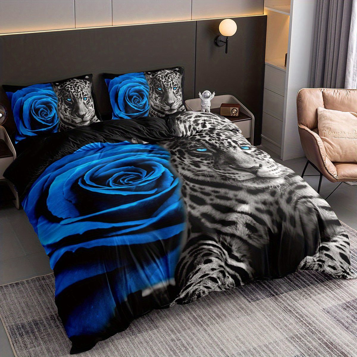 Modern Simple Quilt Set, Sunflower Leopard Print Bedding Set, Soft  Comfortable Quilt, For Bedroom, Guest Room Decor (1*quilt +  1/2*pillowcases, Without Core) - Temu