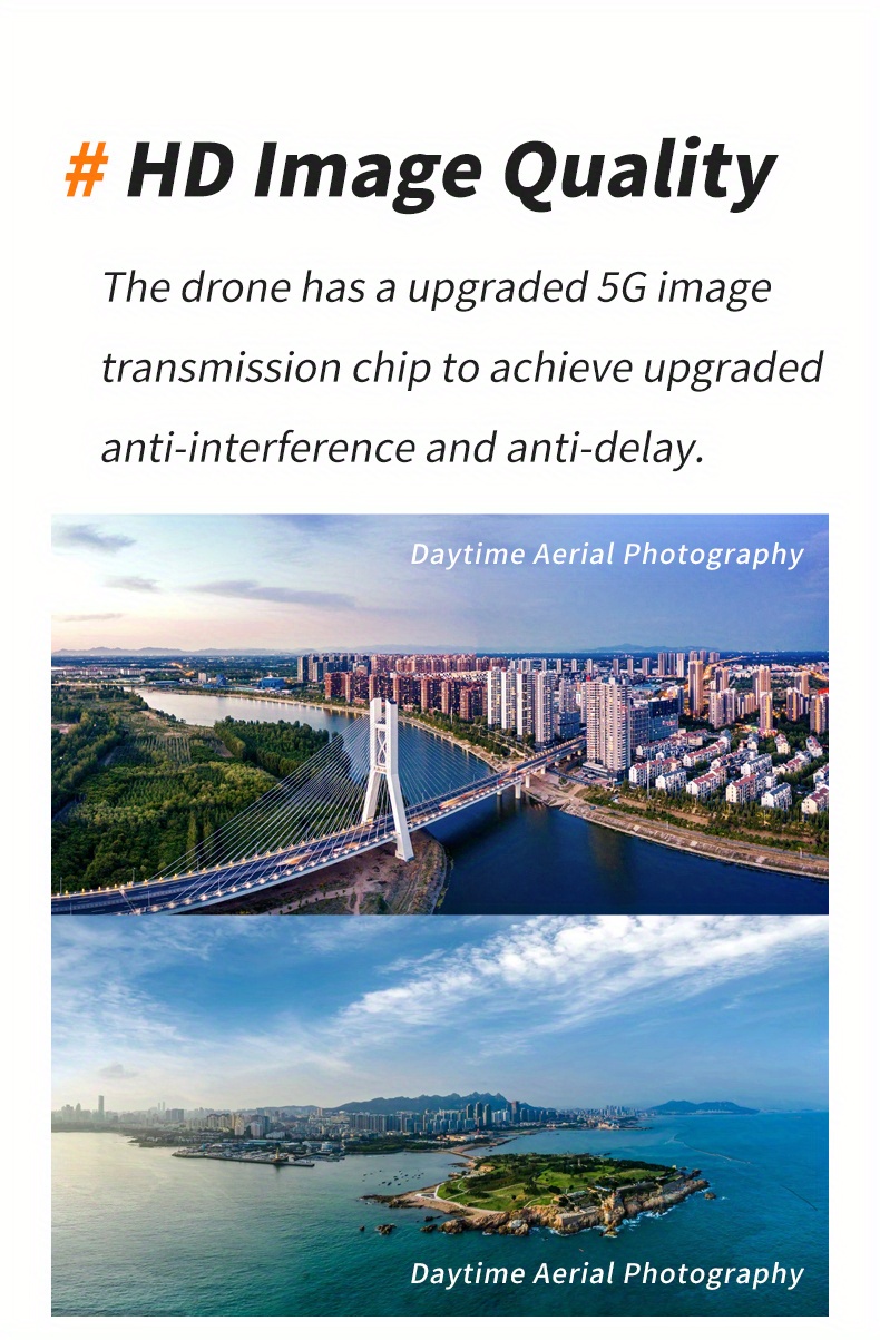drone with hd dual camera optical flow hovering headless mode one key take off landing trajectory flight 5g image transmission gesture photography folding design remote control carrying bag details 4