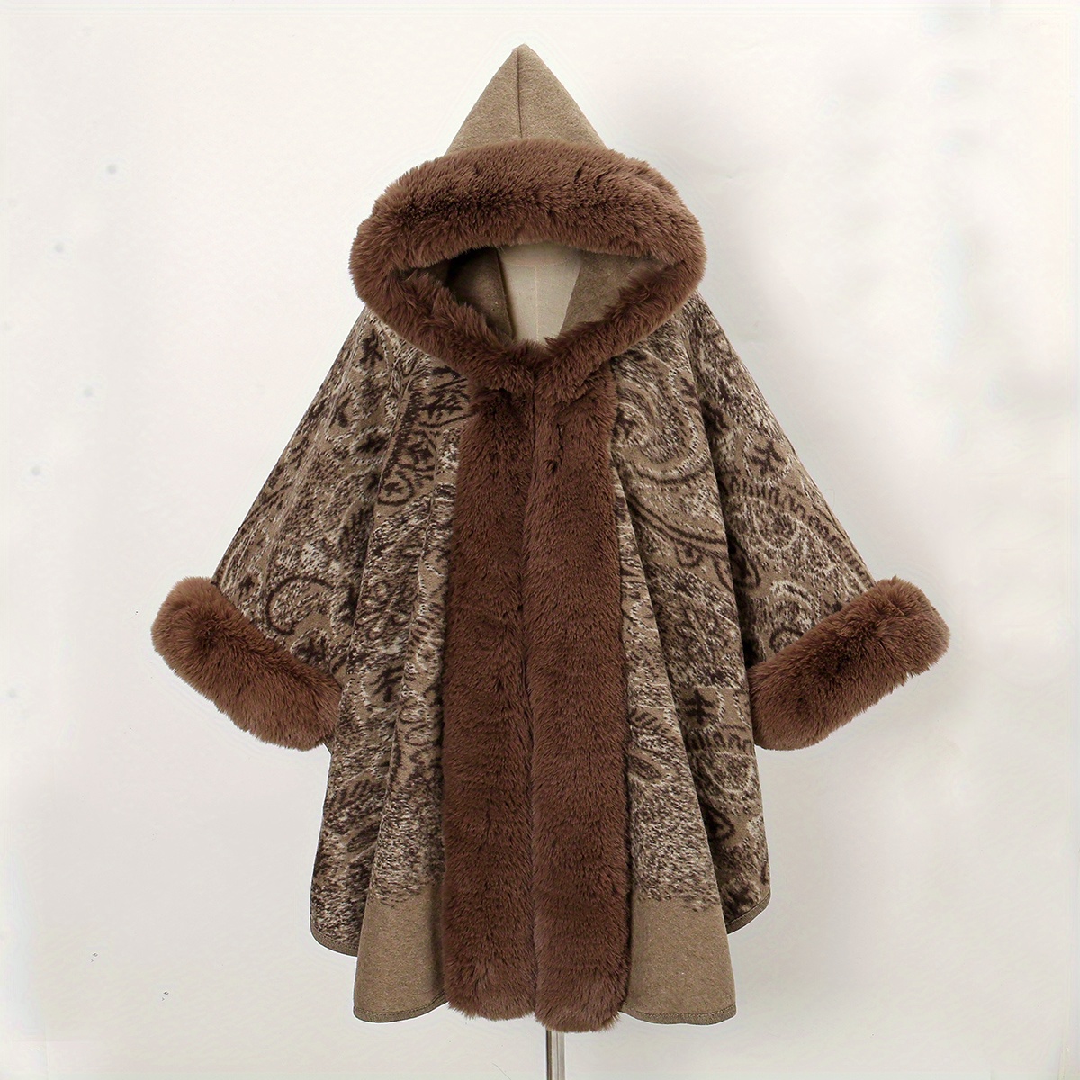 Rabbit Fur Shawl Scarf Collar Cashmere Cloak Winter Warm Wrap