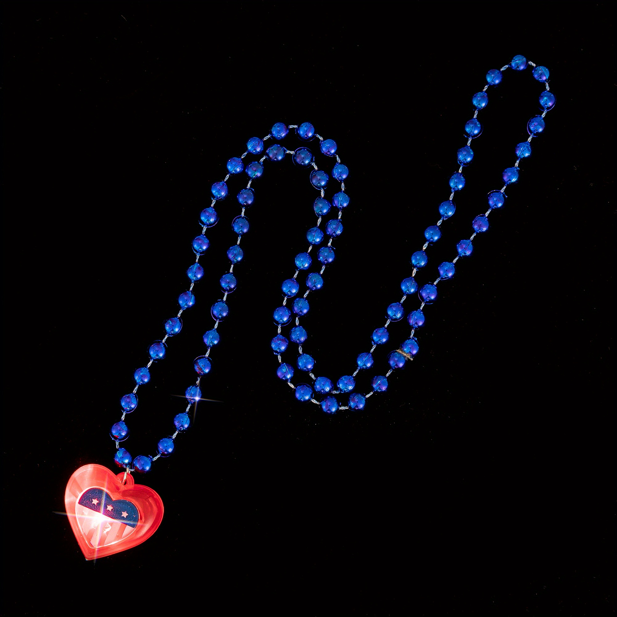 70 Pcs 4th of July Light Up Accessories Including 4 Necklaces 4 Headband 12  Finger Lights Ring 50 Glow in the Dark Tattoos, LED Red White Blue