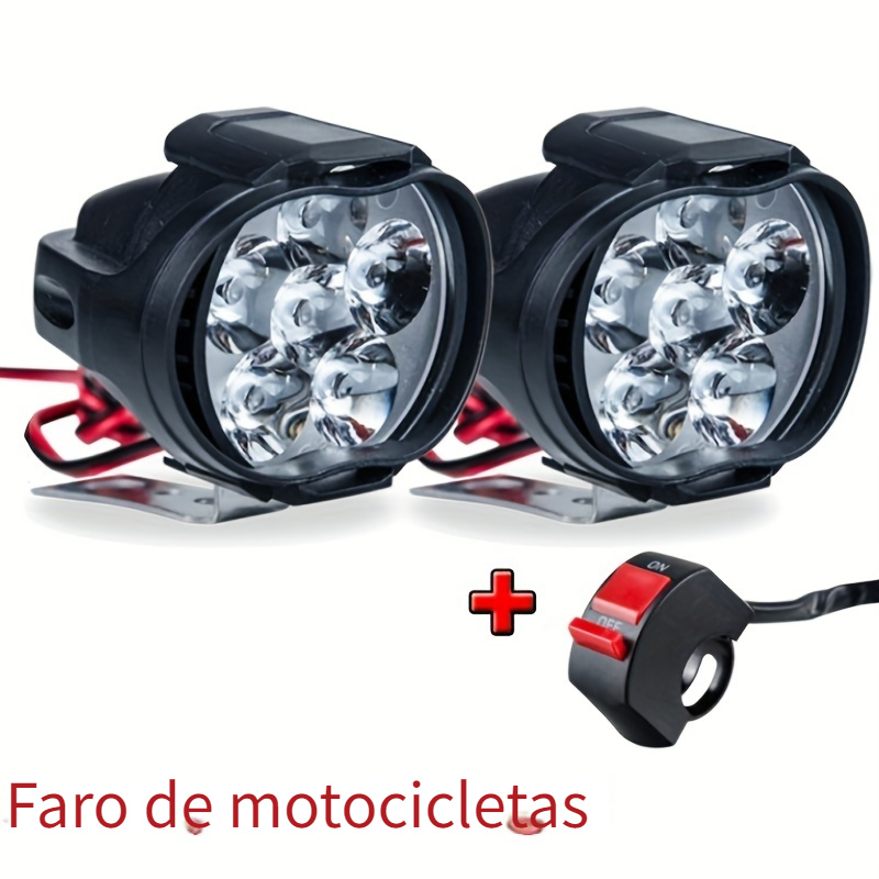 Faros Largo Alcance Faros Auxiliares De Moto Fuera de carretera Barra de  luz LED Barra de luces de coche Black,One Size