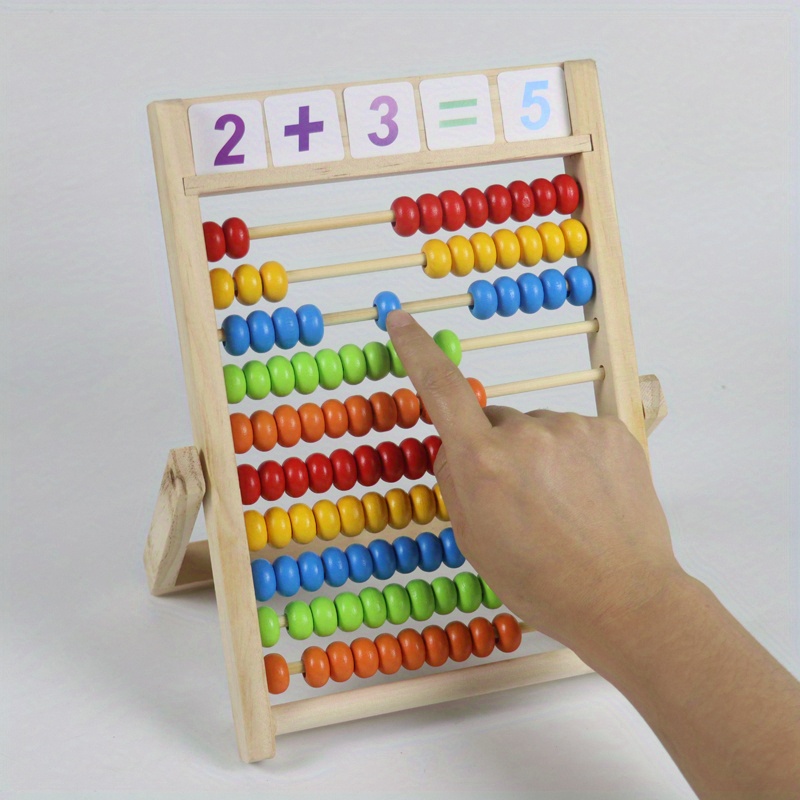   wooden counting toy set colorful log stand sticks for early learning educational preschool play kindergarten toys details 1