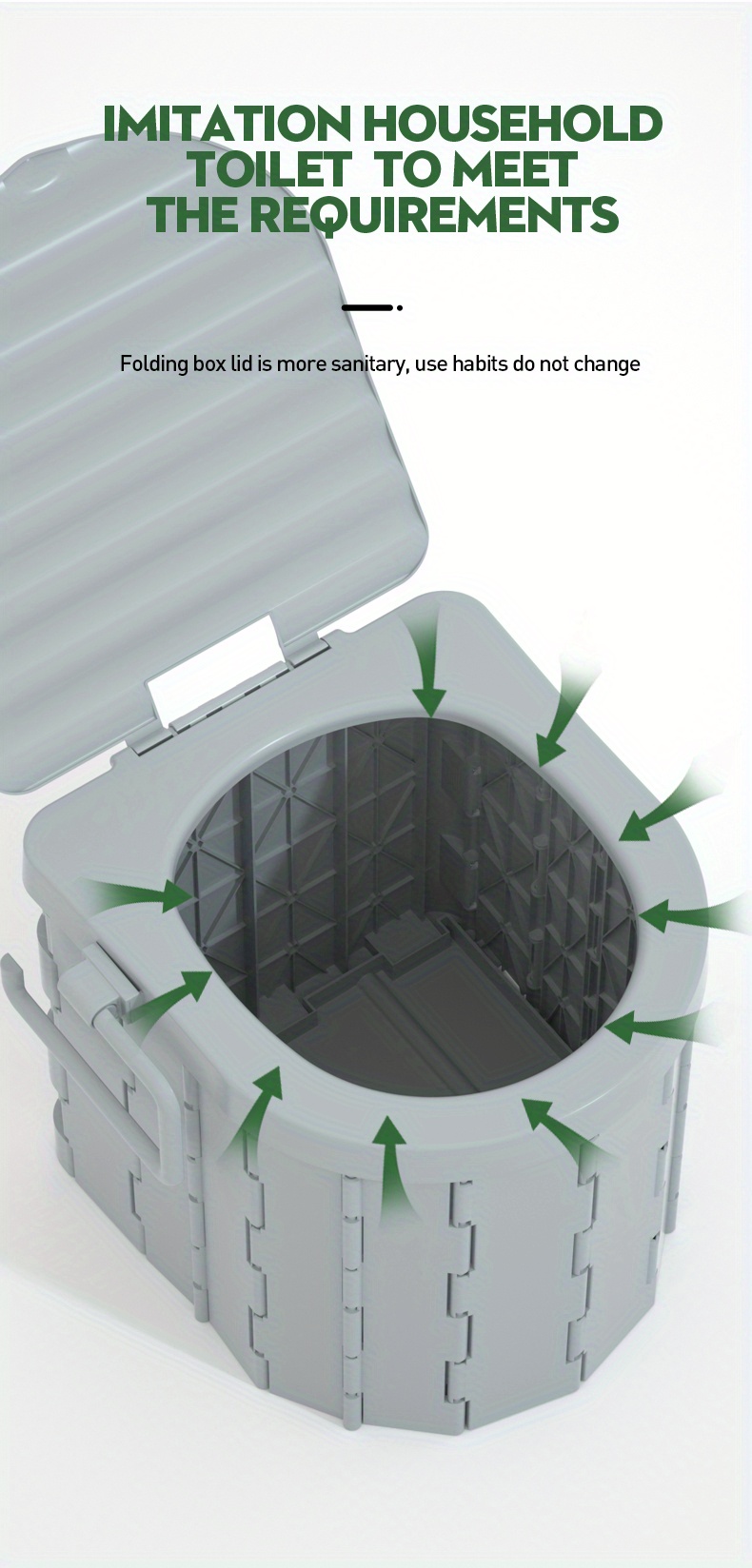 Portable Foldable Mini Toilet For Outdoor Camping Hiking Driving And Travel Convenient Emergency ...