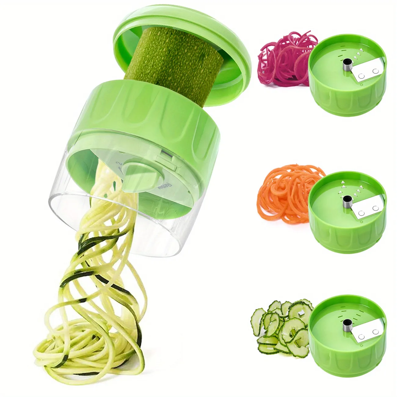 3in1, Vegetable Spiralizer, Manual Zucchini Noodle Maker, Veggie