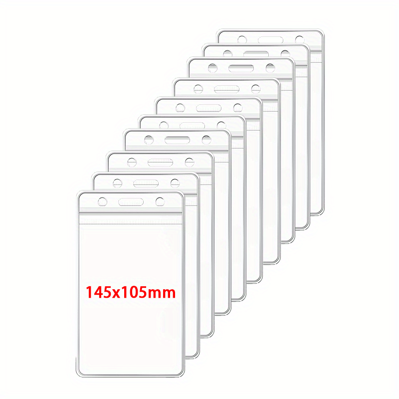 5pcs Vertical Clear Plastic Zip Lock ID Card Name Business Badge Holders Case