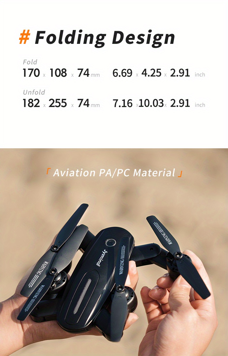 drone with hd dual camera optical flow hovering headless mode one key take off landing trajectory flight 5g image transmission gesture photography folding design remote control carrying bag details 6