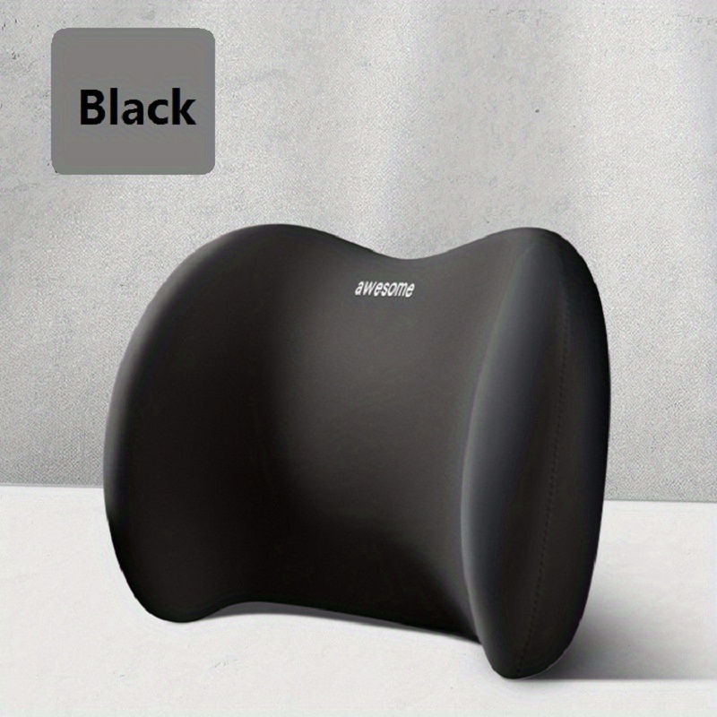 2Pcs TK003 Ergonomic Car Seat Headrest Neck Pillow Lumbar Support Cushion  Set - Black/White Wholesale
