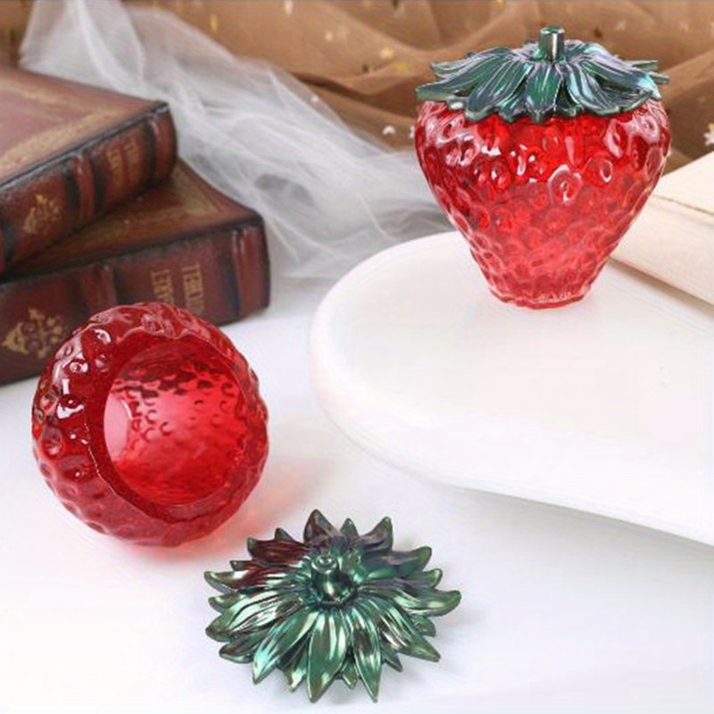 Strawberry Resin Box Molds With Lids, 3D Jar Silicone Mold, Trinket Storage  Container Box Mold for Resin Casting Décor 