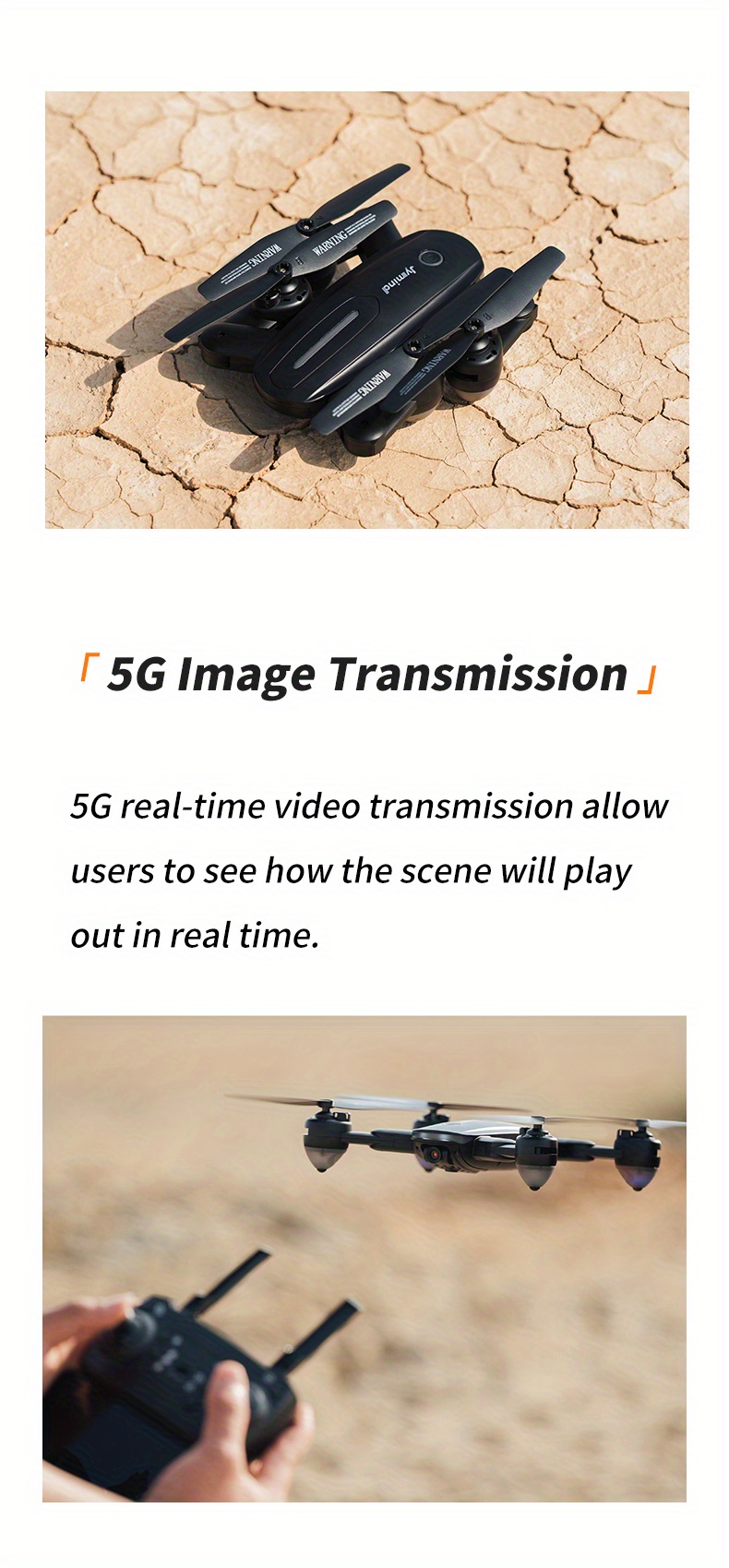 drone with hd dual camera optical flow hovering headless mode one key take off landing trajectory flight 5g image transmission gesture photography folding design remote control carrying bag details 9
