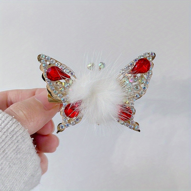 Sparkling Rhinestone Butterfly Hair Clip