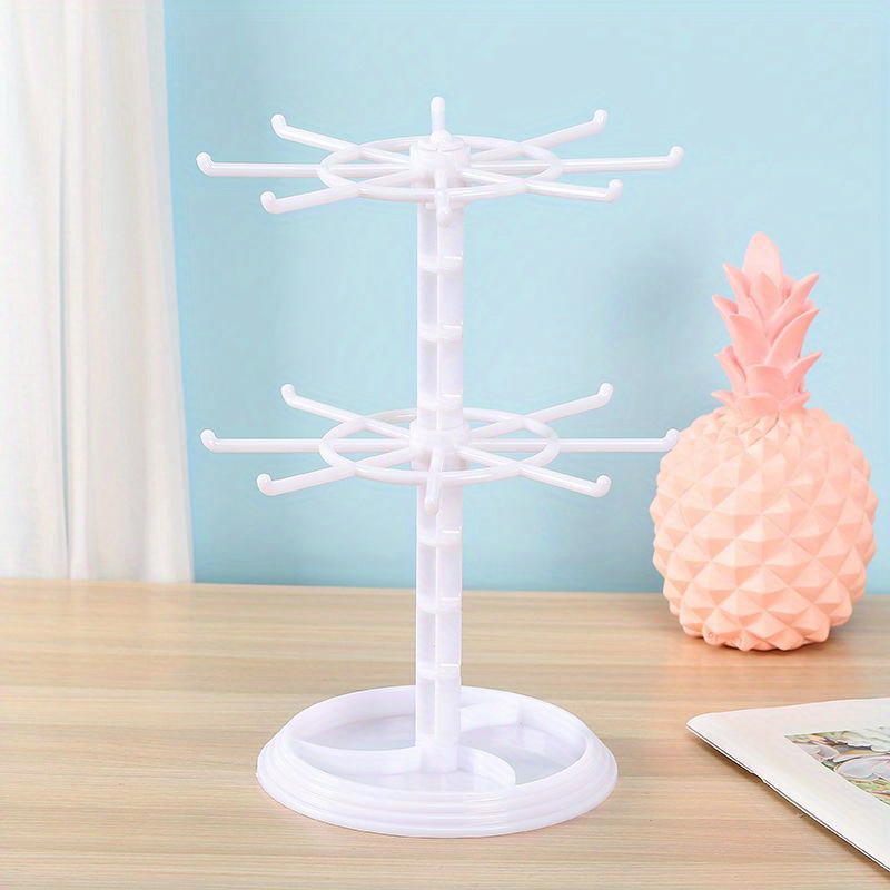 Keychain Display Stand Rotating 2 Tier Necklace Stand Organizer Space Save