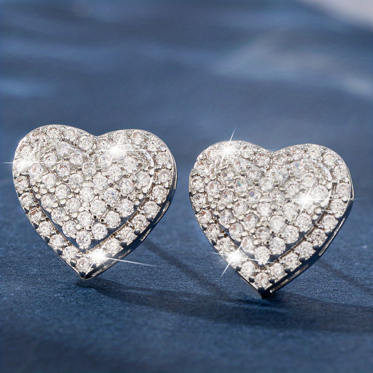 Luxury Heart Shaped Stud Earrings