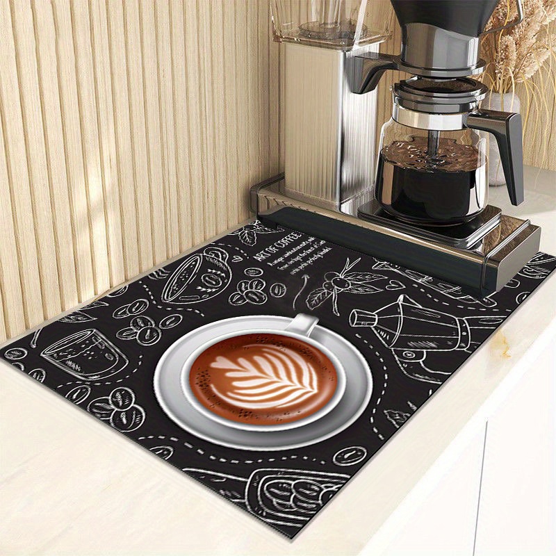 Coffee Dish Drying Mat, Coffee Maker Mats, For Tabletop Table Drain Pad,  Buffalo Plaid Brown Mocha Absorbent Pad, Washable Spillproof Espresso  Machine Pad, Cafe Bar Kitchen Counter Protector, Bar Decor, Room Decor