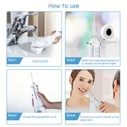 usb rechargeable portable travel bag oral irrigator pulse dental 350ml water tank flosser 5 nozzle wash teeth cleaner ipx6 waterproof electric care oral irrigator  water dental flosser cordless for teeth details 8