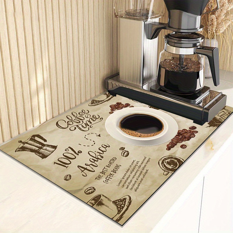 Coffee Dish Drying Mat, Coffee Maker Mats, For Tabletop Table Drain Pad,  Buffalo Plaid Brown Mocha Absorbent Pad, Washable Spillproof Espresso  Machine Pad, Cafe Bar Kitchen Counter Protector, Bar Decor, Room Decor