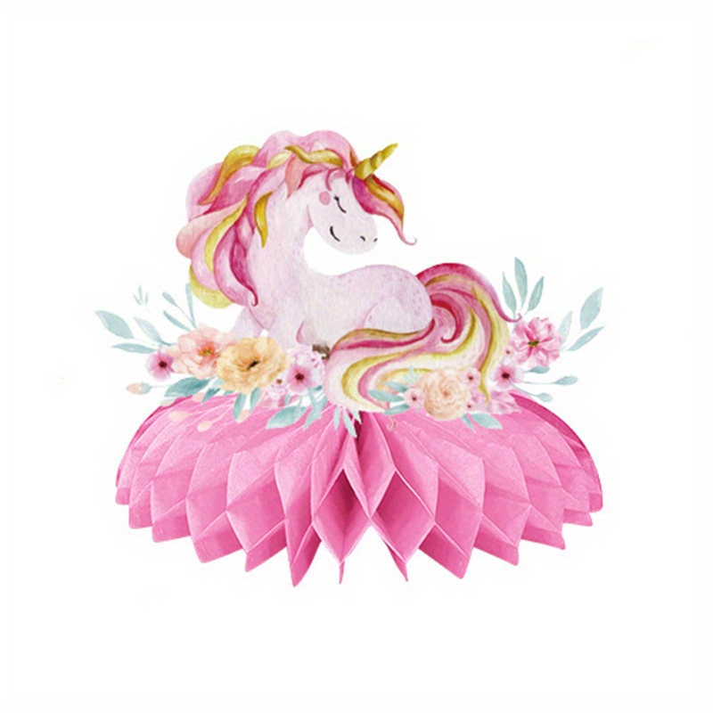 Unicorn Fairy Princess Honeycomb Decorations (X5)
