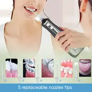 usb rechargeable portable travel bag oral irrigator pulse dental 350ml water tank flosser 5 nozzle wash teeth cleaner ipx6 waterproof electric care oral irrigator  water dental flosser cordless for teeth details 6