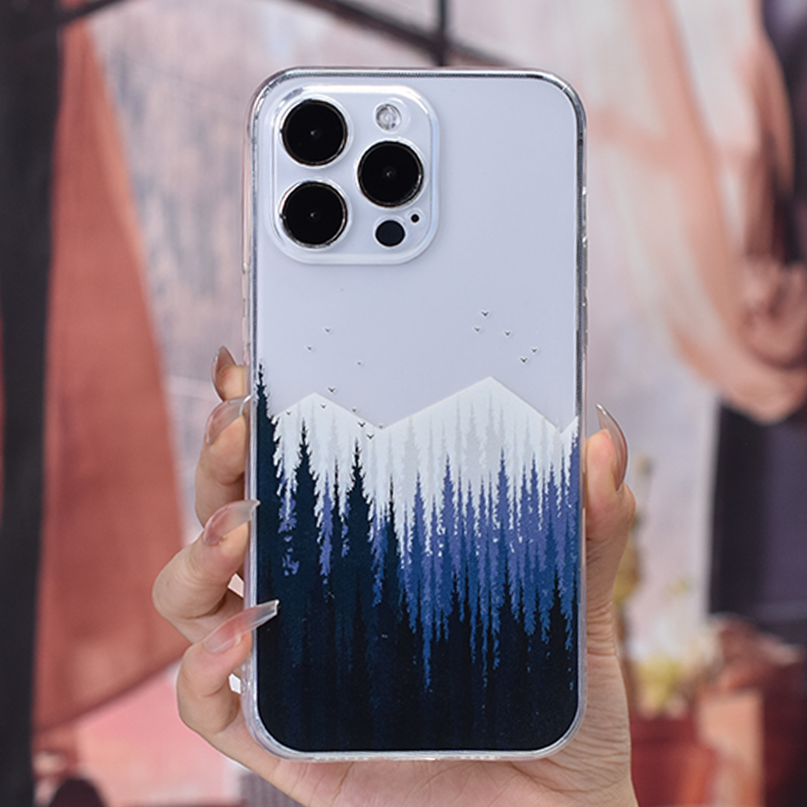 Snow Mountain Design Silicone Phone Case 360 Degree Full - Temu