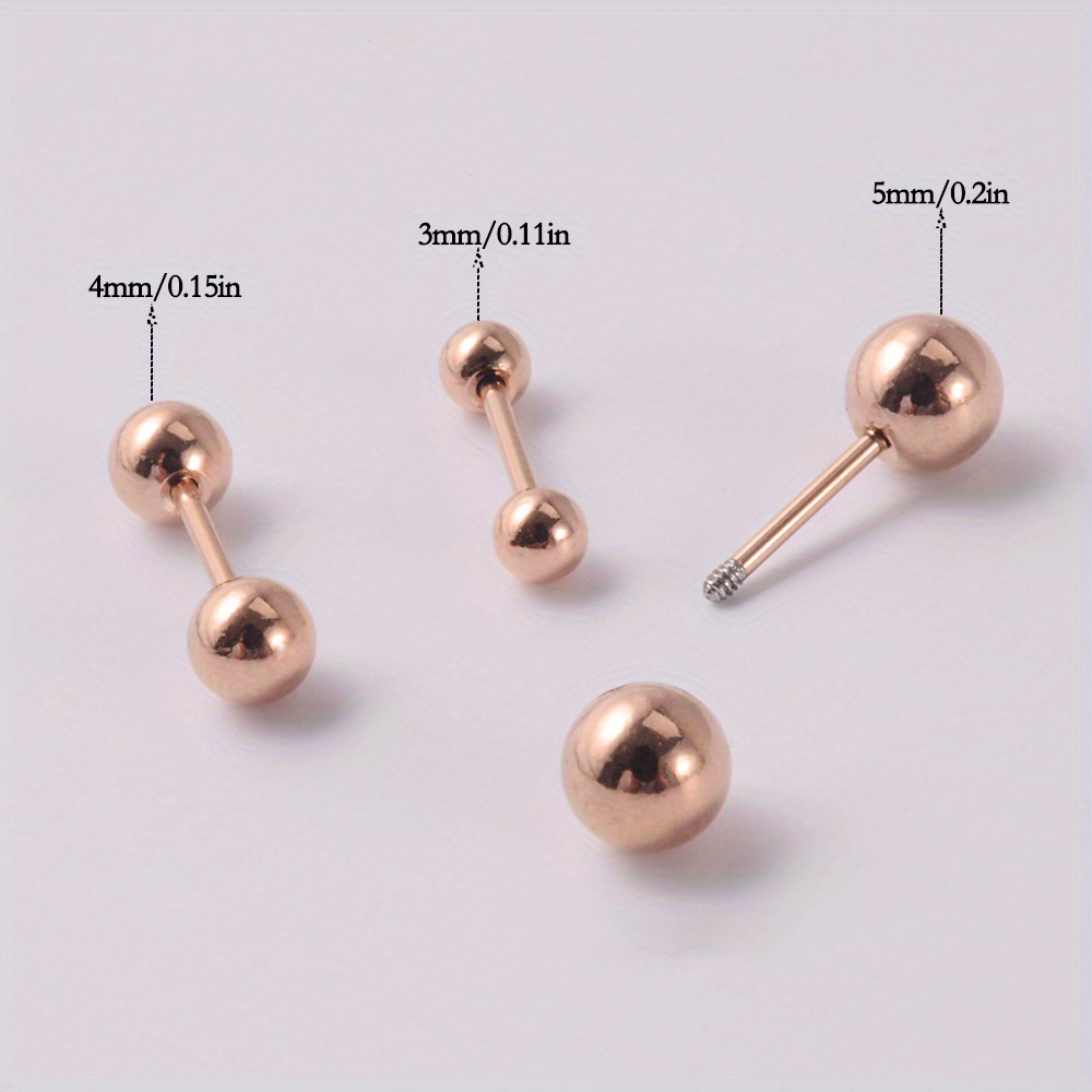 Yaomiao 20 Pairs Piercing Earrings Studs Stainless Steel Studs Earrings  Body Ear Nose Navel Piercing Studs Anti Sensitive Rustproof for Salon Home  Use Gold