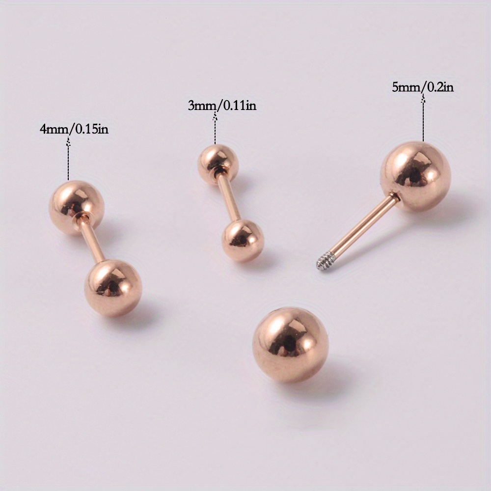 Yaomiao 20 Pairs Piercing Earrings Studs Stainless Steel Studs Earrings  Body Ear Nose Navel Piercing Studs