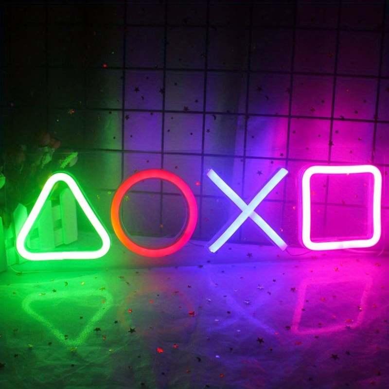 Neon Sign Playstation Light For Bedroom Wall Decor Usb Powered