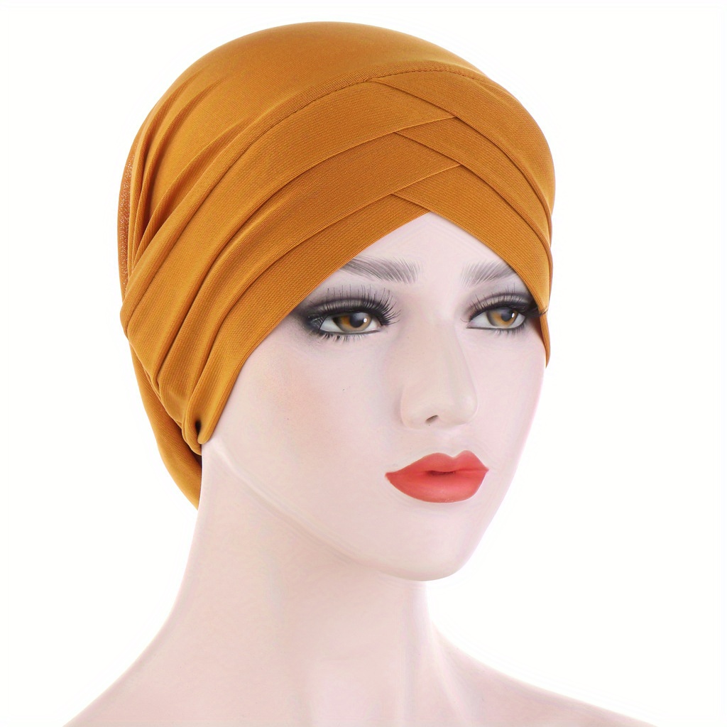 Biplut Turban Cap Cross Adjustable Lady Lightweight Windproof Head Wrap for  Daily Wear 