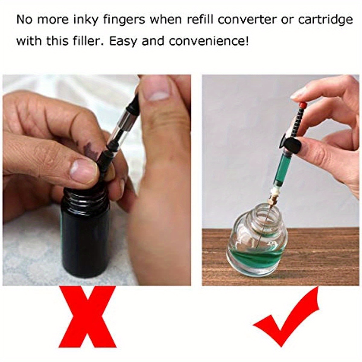 Fountain Pen Ink Syringe Filler Spring Converter Removable Temu