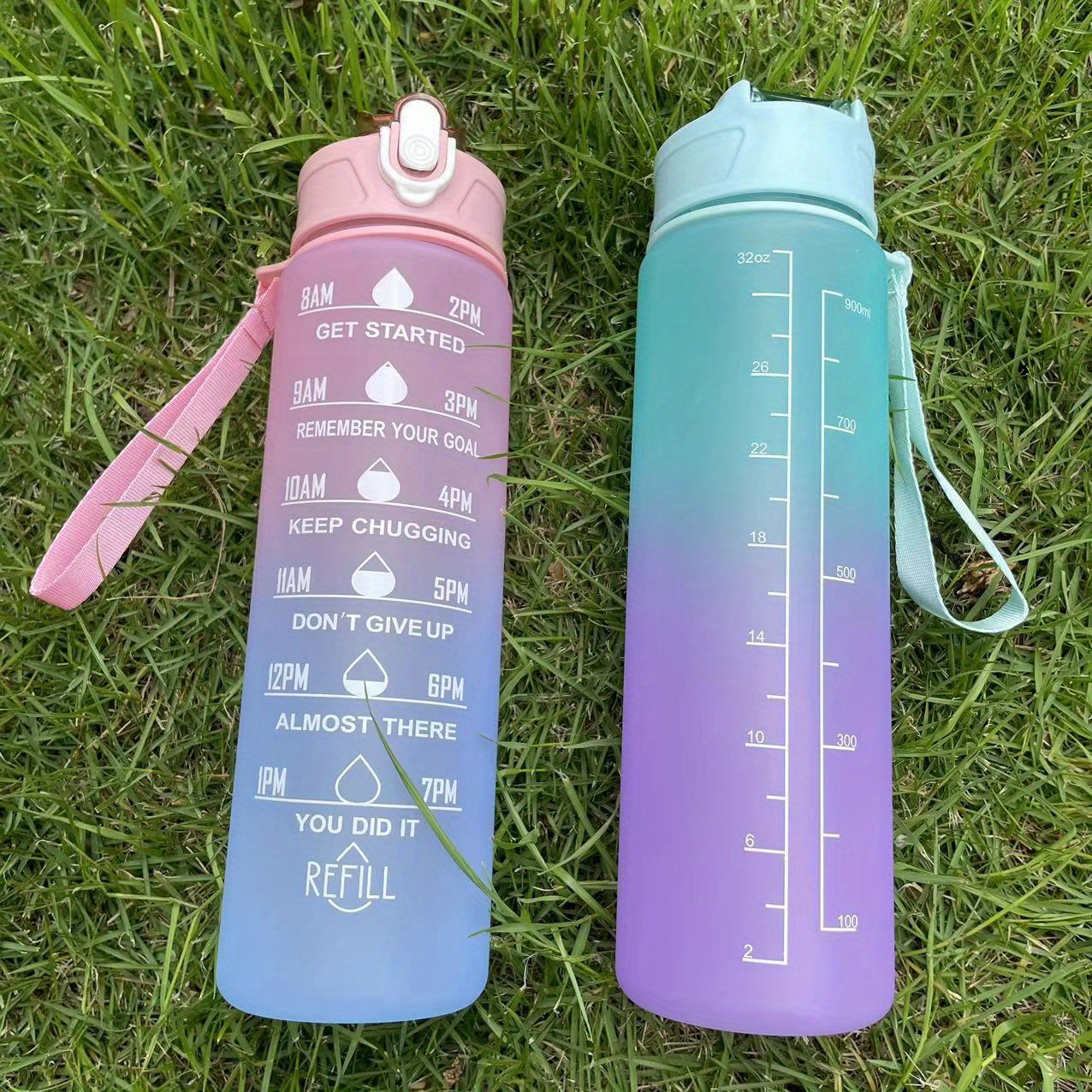 Watrer Bottle Gradient Sports Water Bottle Outdoor Portable - Temu