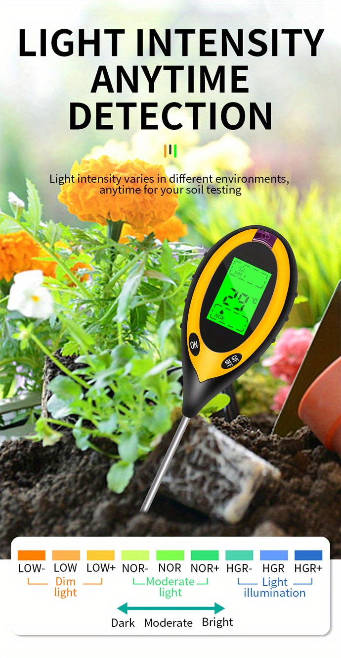 4 in 1 Soil Survey Instrument Electronic Soil Detector Ph Temu