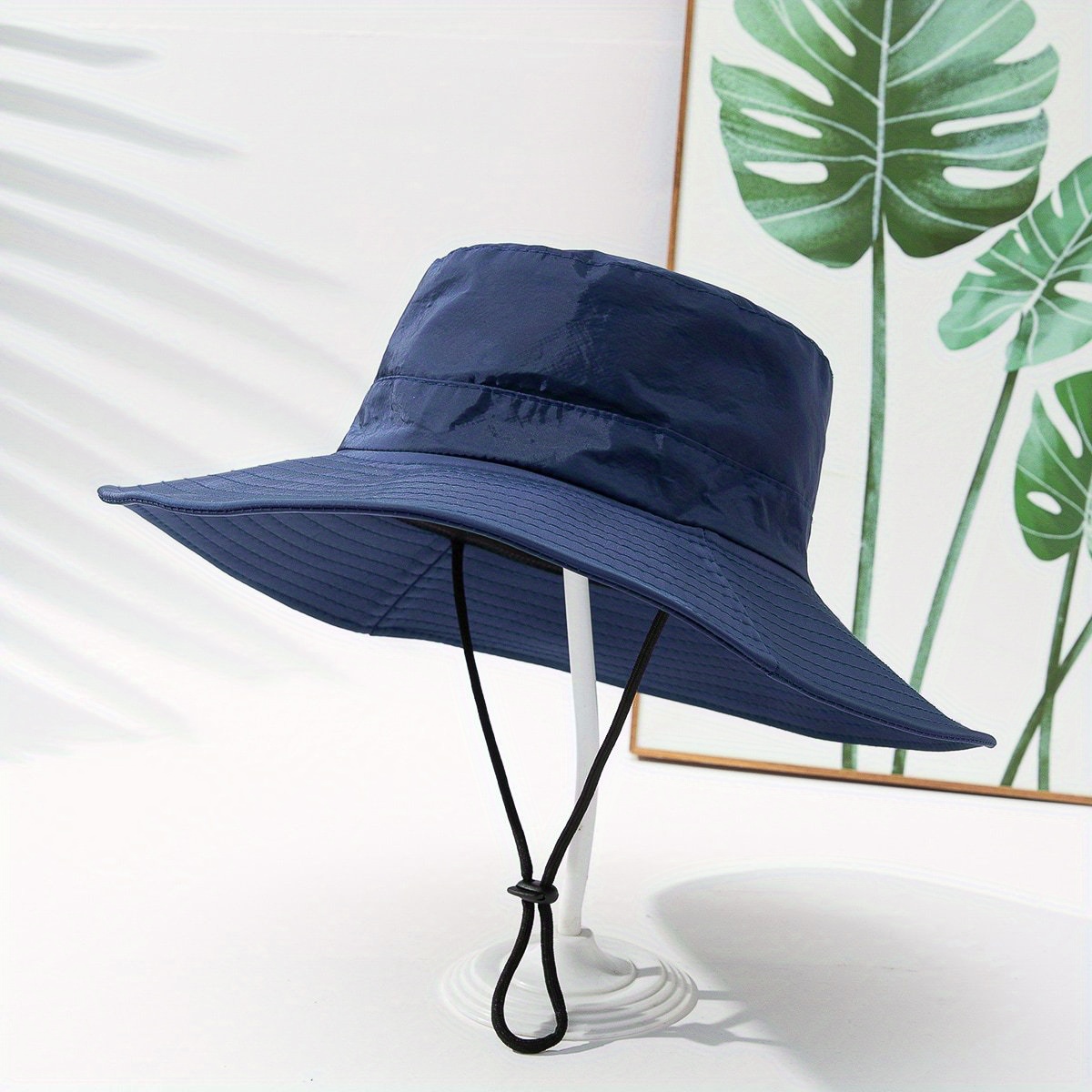 Men's Wide Brim Fisherman Hat Chin Straps Bucket Hats Summer - Temu United  Kingdom