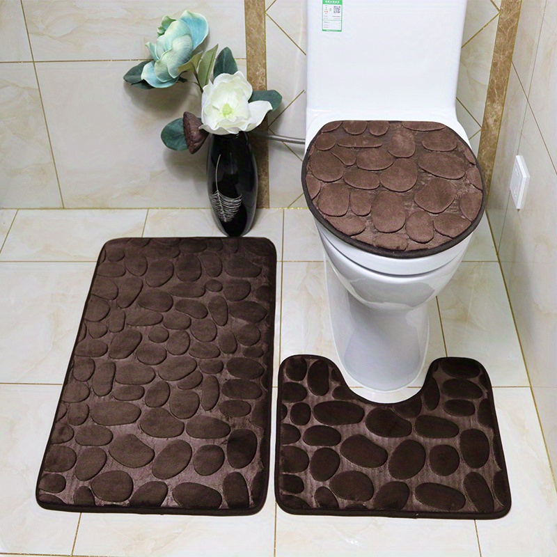 Cobblestone Embossed Bathroom Mat Non-slip Carpet Pebble Super Absorbent Bath  Mat Memory Foam Bathtub Side Floor Rugs Foot Mat - AliExpress