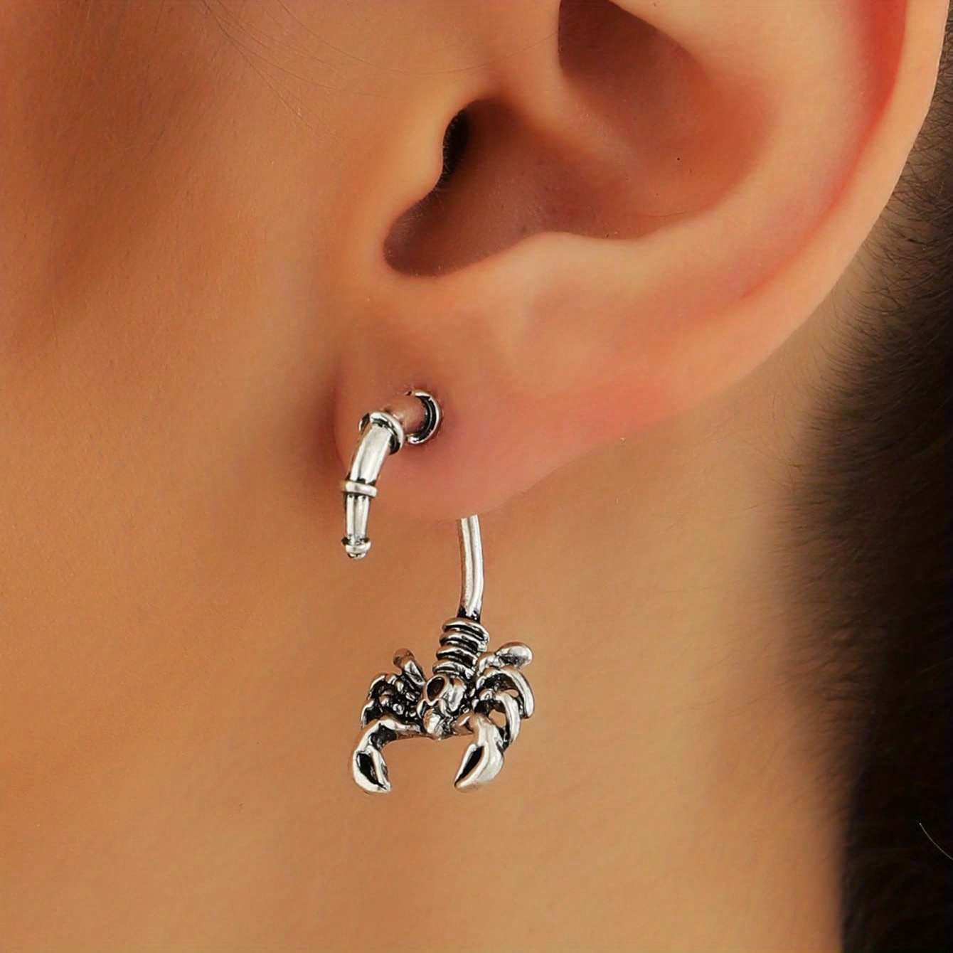 Vintage Frog Front & Back Earrings, 14K Plated