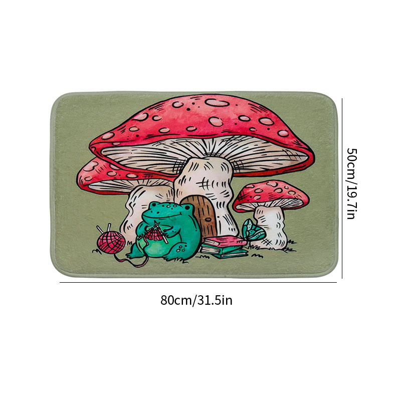 Mushroom Bath Rugs Set, Non-slip, Absorbent, Quick-dry Bathroom