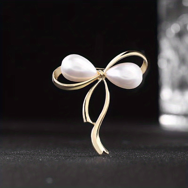 Elegant Faux Pearl Leaf Brooch For Women Delicate Alloy - Temu