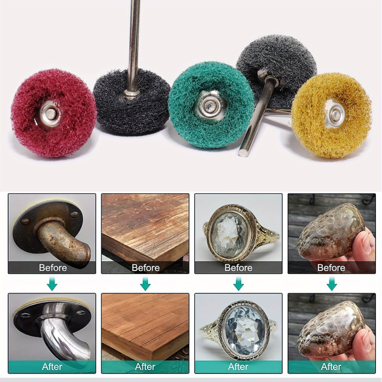 Abarsive Buffing Wheel Mini Scouring Pad For Rotary Tool - Temu