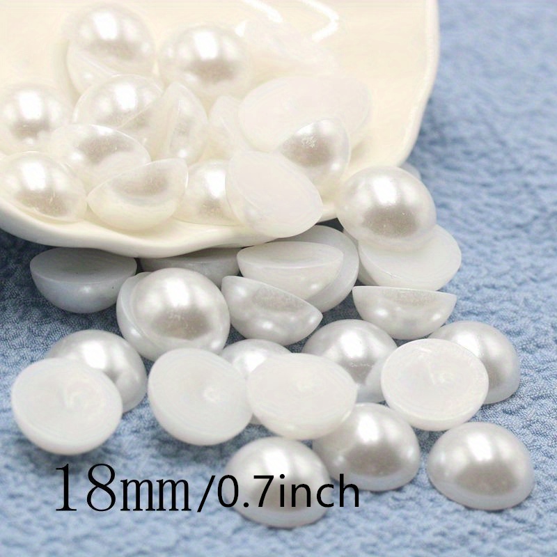 Imitation Pearls Acrylic Beads Flat Back Scrapbook Beads - Temu