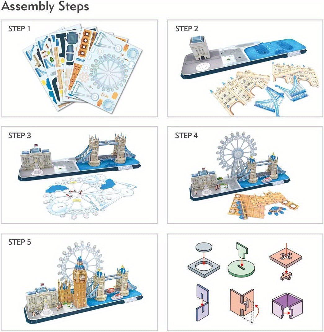 Puzzles 3D ROYAUME UNI London Bridge Big Ben City Skyline - Temu