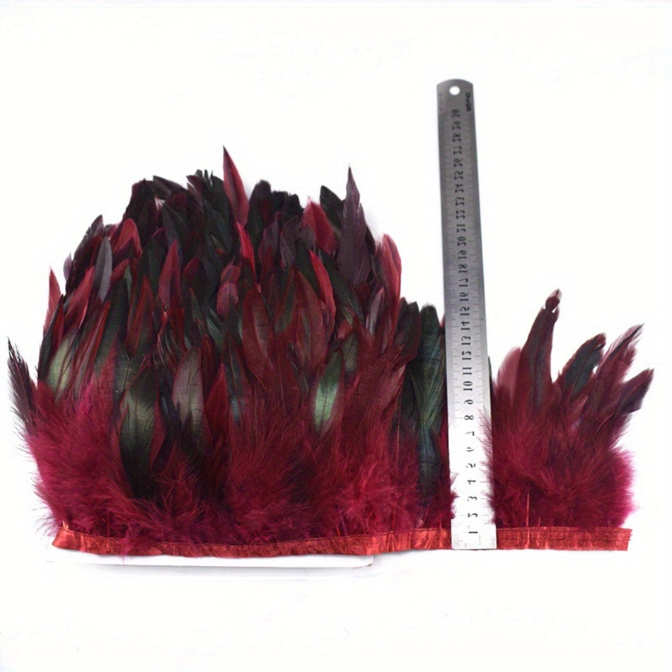 Natural Rooster Feathers Trim Ribbon Crafts Diy Wedding - Temu