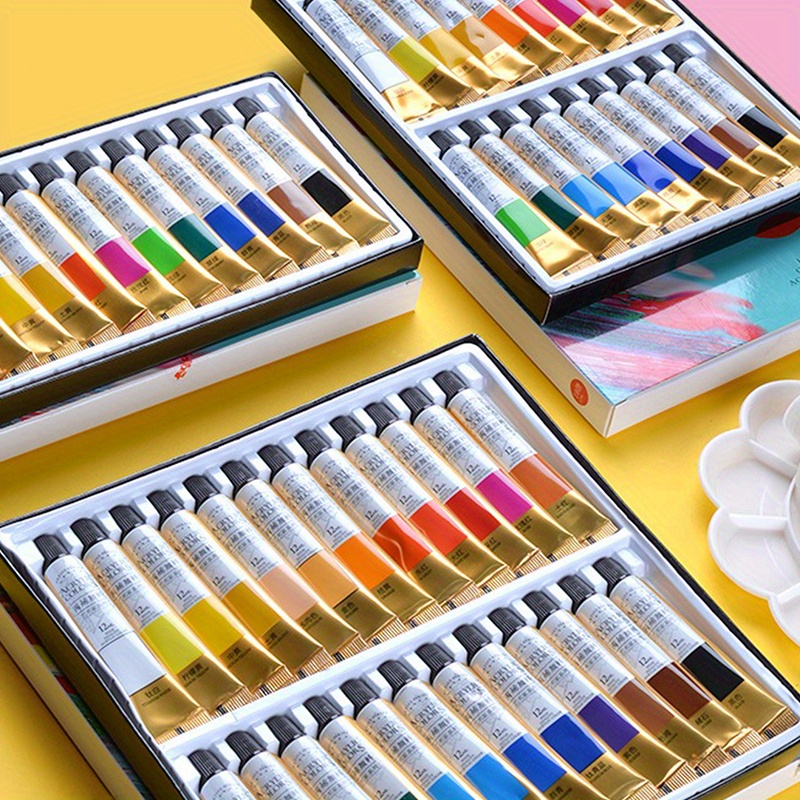 Acrylic Paint Set Available In 12 18 Or 24 Colors Each Color - Temu