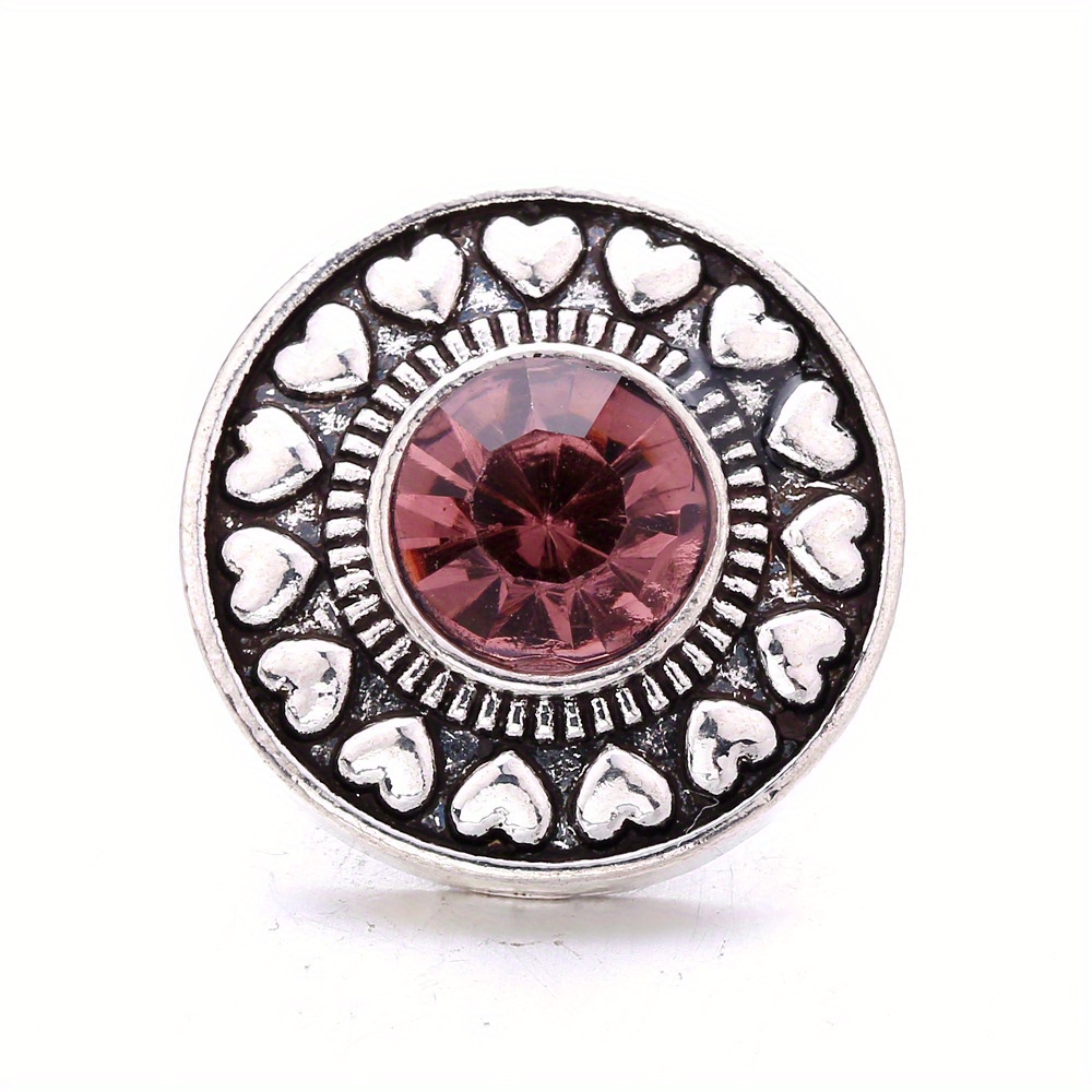 Crystal Round Button Bracelet Pendant DIY Accessory Women