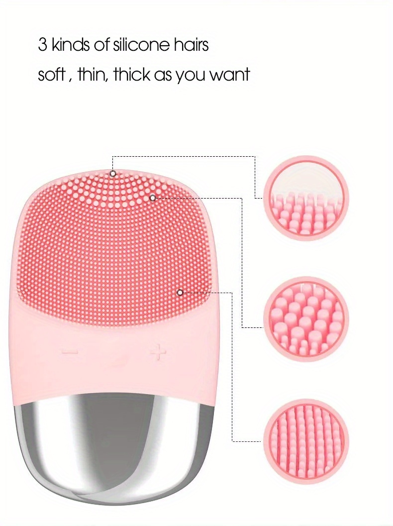 facial cleansing brush electric silicone face scrubber face details 5