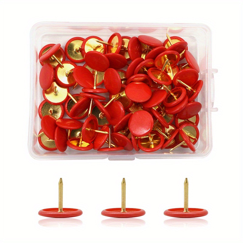 100 Pieces Of Plastic Round Head Push Pins Are Suitable For Home, School,  Maps, Office, Photo Walls, And Cork Boards (red, Yellow, Wh… in 2023