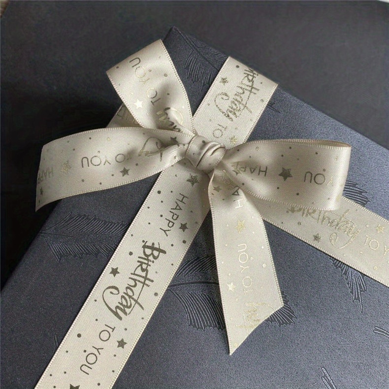 Decoration Printed Silver Christmas Ribbon for Gift Wrapping