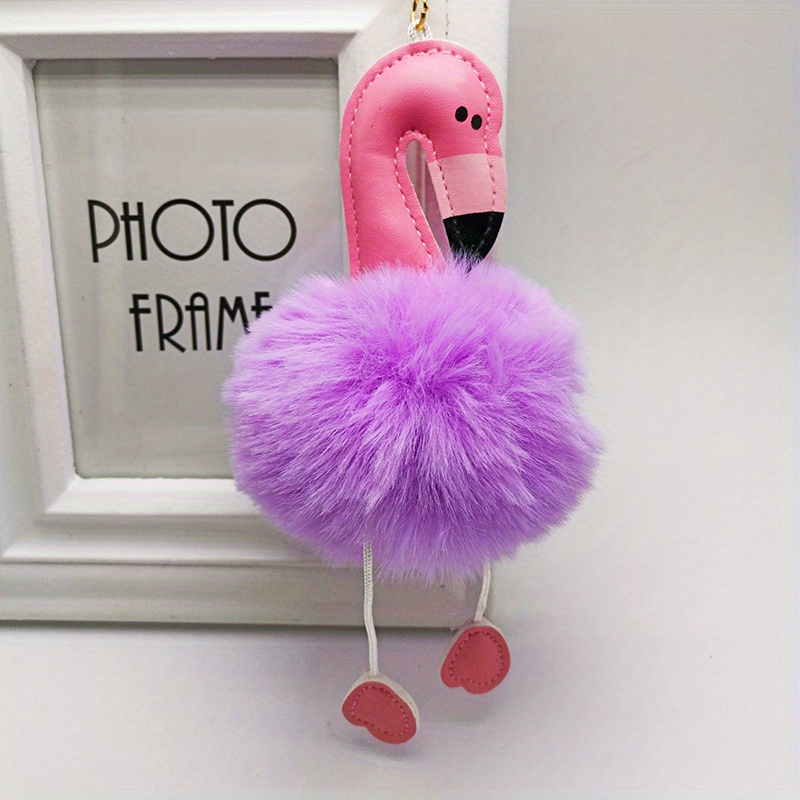 Puffball Owl Faux Fur Pom Pom Keychain Handbag Purse Jewellry Holder  Keyring Backpack Pendants