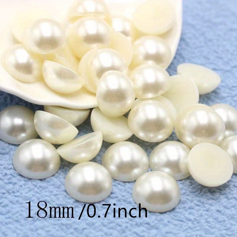 Imitation Pearls Acrylic Beads Flat Back Scrapbook Beads - Temu