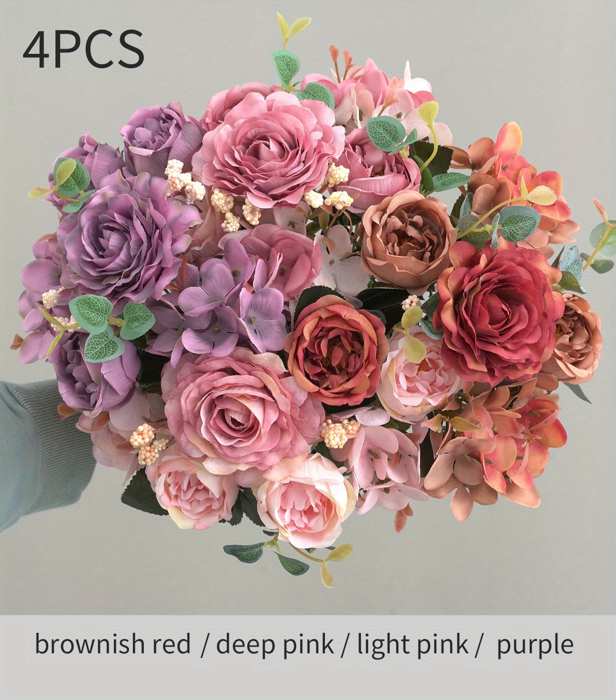 1 Bouquet 6 Heads Hydrangea Rose Peony Combination Bouquet, European