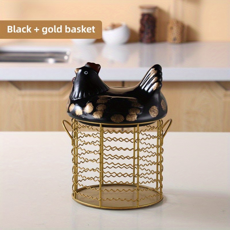 1pc Kitchen Storage Metal Mesh Egg Basket, Farm Chicken Egg Holder,  Organizer Case For Kitchen Cabinet Countertop Living Room, Household  Supplies