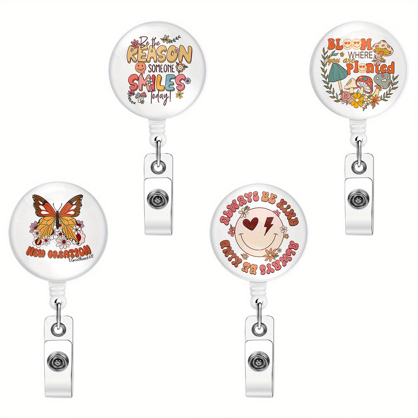 Inpiration Quotes Badge Reels Retractable Clip Id Badge - Temu