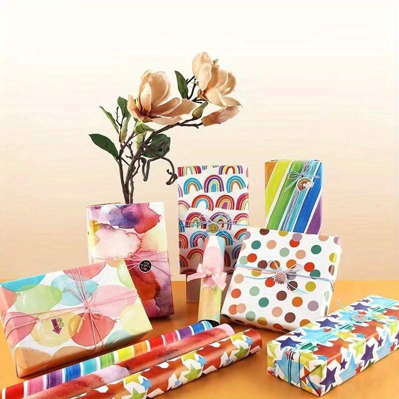 Festive Christmas Wrapping Paper W/ Double Adhesive Tape, Rope & Stickers -  Perfect For Everyone! - Temu United Arab Emirates