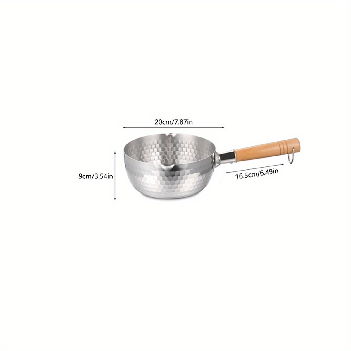 Stainless Steel Milk Pan With Dual Pour Spout And Wooden - Temu